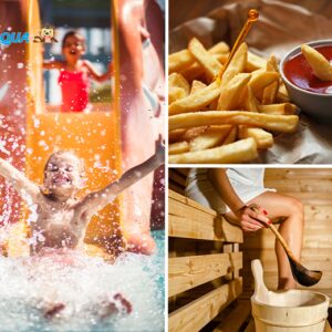 Entree subtropisch zwembad Tropiqua + sauna + friet en saus €7.95