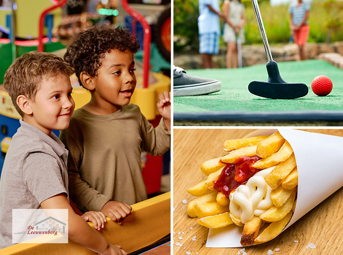 Entree speelparadijs of midgetgolf + patat bij De Leeuwenborg €5.00